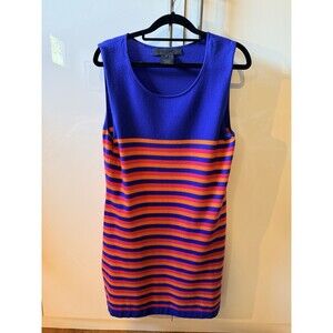 Miss Wu Stripe Merino Wool Mini Dress L Bold Chic Sleeveless